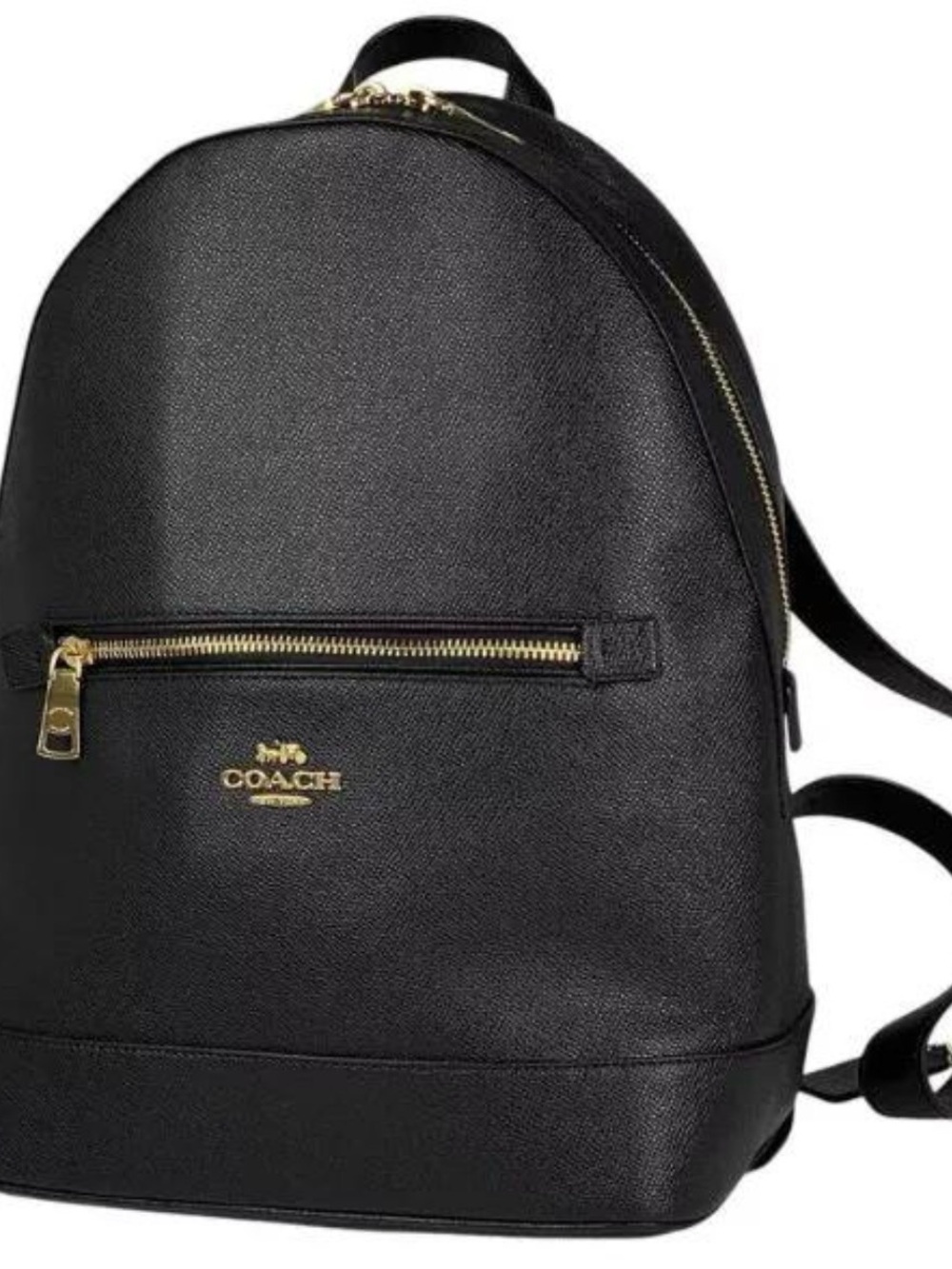 Coach Kenley C5680 Black Crossgrain Leather Backpack Gold Hardware MSRP $398